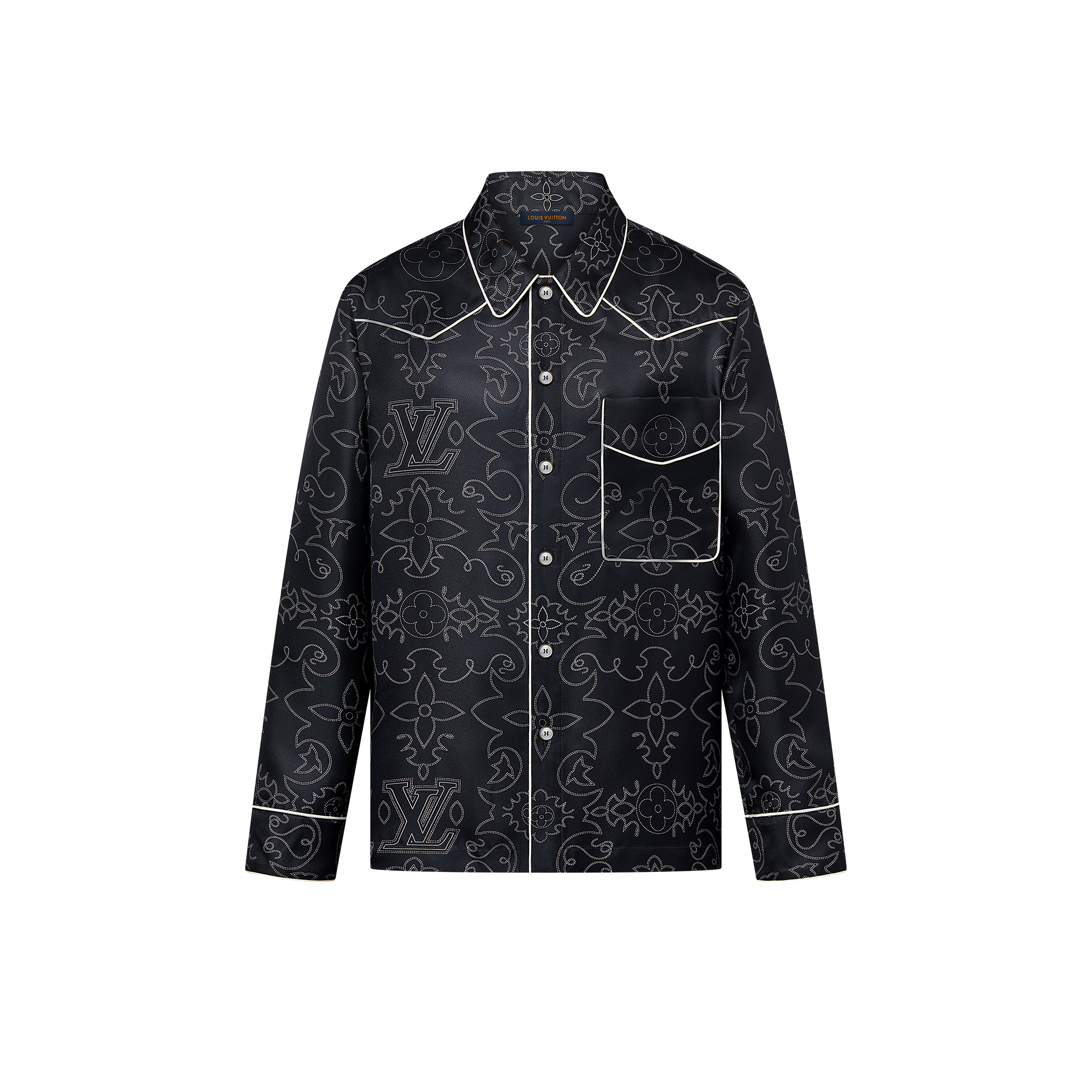 Printed Long-Sleeved Silk Pyjama Overshirt - Ready-to-Wear